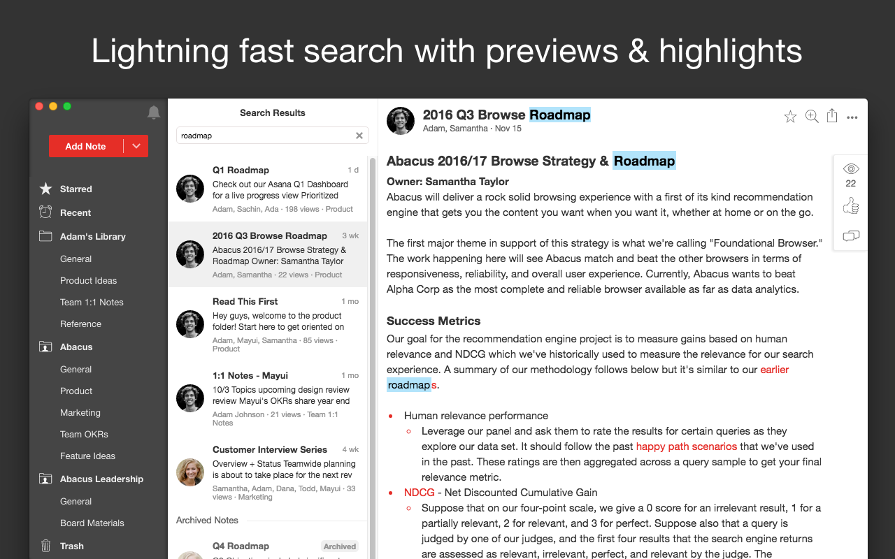 Notejoy Search
