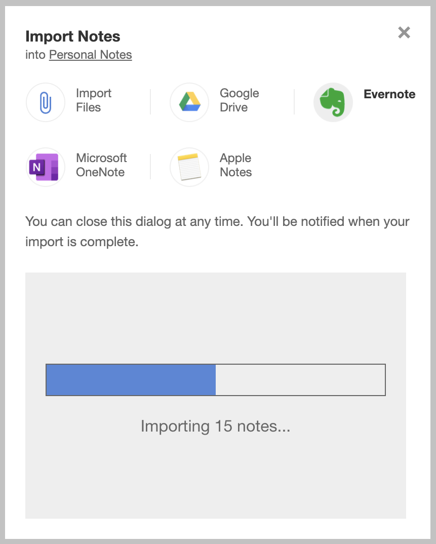 onenote evernote importer not working